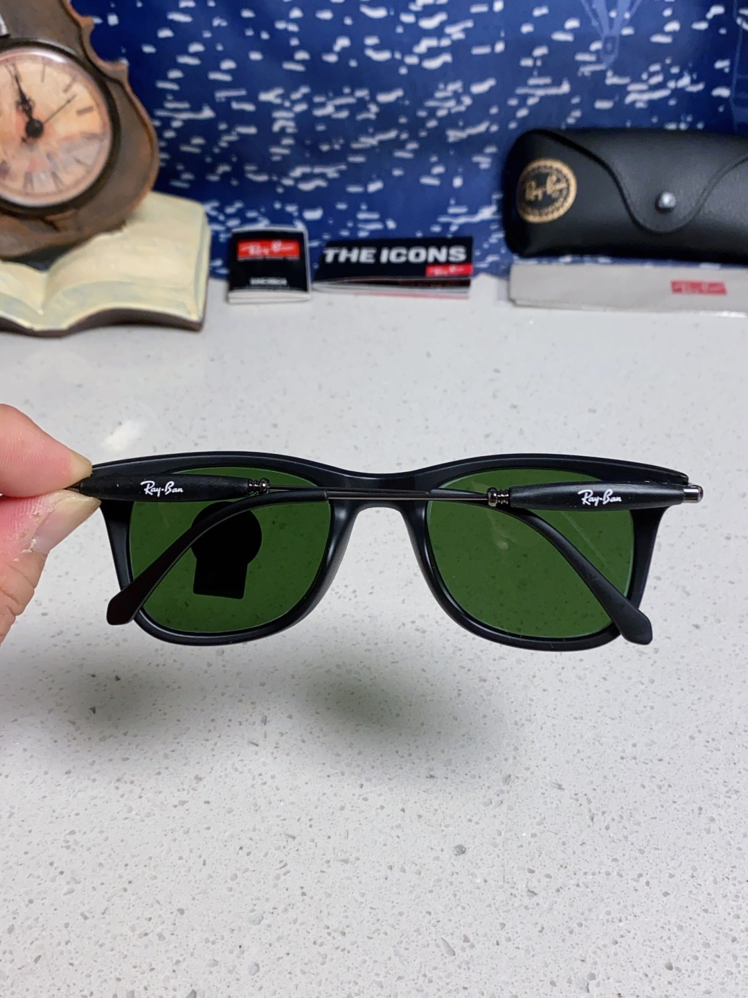 RayBan雷朋 方框玻璃镜片墨镜 旅行者系列方框太阳镜镜 高质量板材镜框电镀金属镜腿 方框高颜值设计男