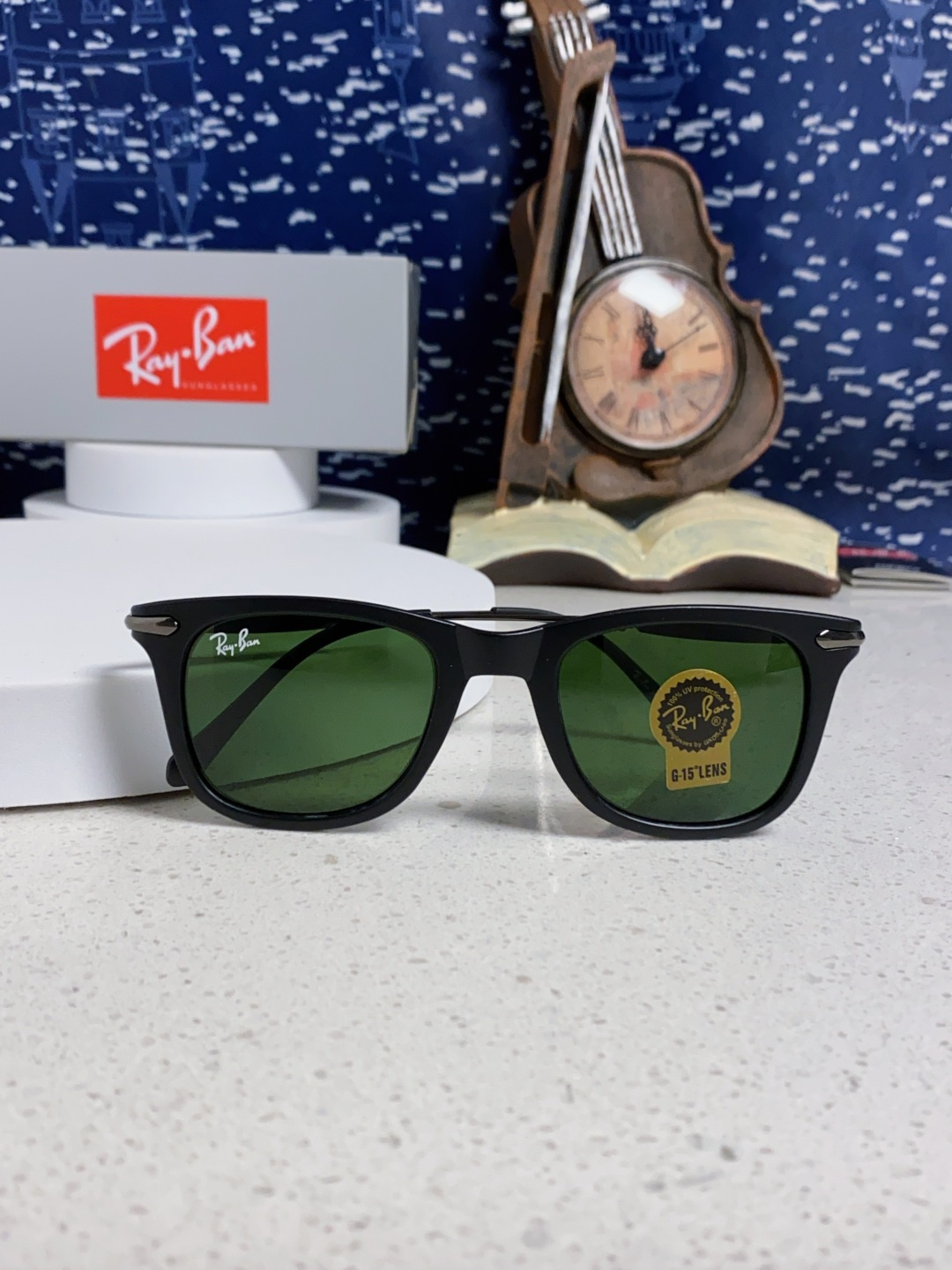 RayBan雷朋 方框玻璃镜片墨镜 旅行者系列方框太阳镜镜 高质量板材镜框电镀金属镜腿 方框高颜值设计男