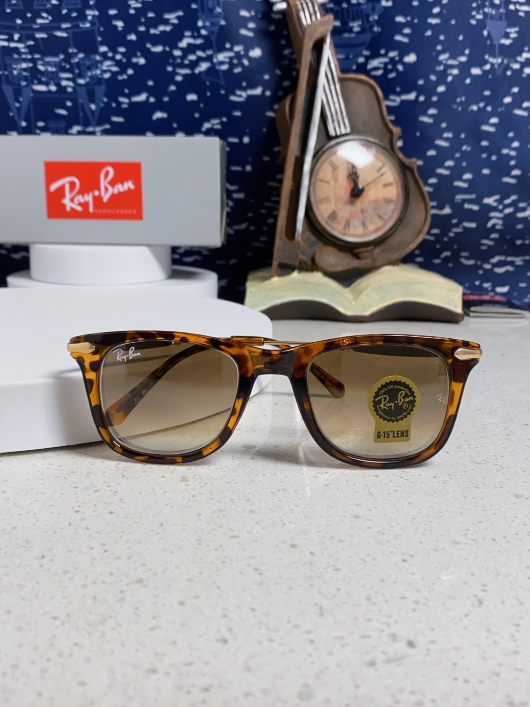 RayBan雷朋 方框玻璃镜片墨镜 旅行者系列方框太阳镜镜 高质量板材镜框电镀金属镜腿 方框高颜值设计男