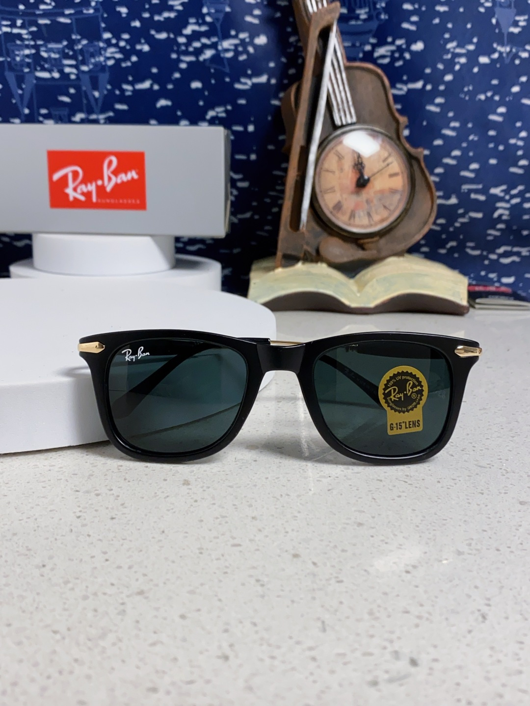 RayBan雷朋 方框玻璃镜片墨镜 旅行者系列方框太阳镜镜 高质量板材镜框电镀金属镜腿 方框高颜值设计男