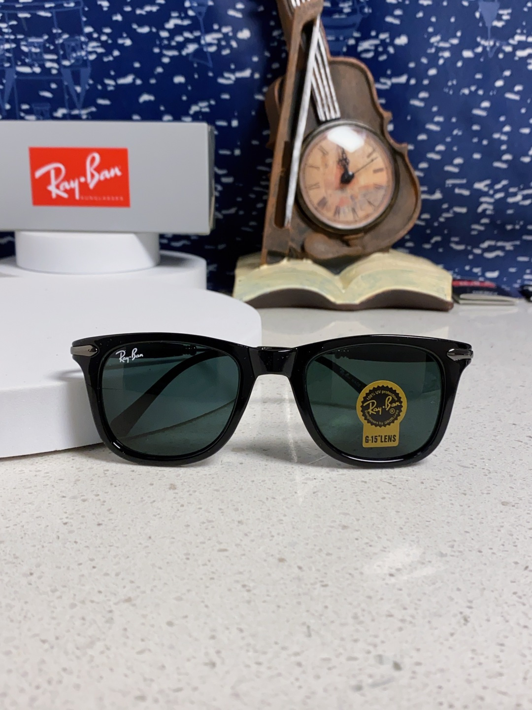 RayBan雷朋 方框玻璃镜片墨镜 旅行者系列方框太阳镜镜 高质量板材镜框电镀金属镜腿 方框高颜值设计男