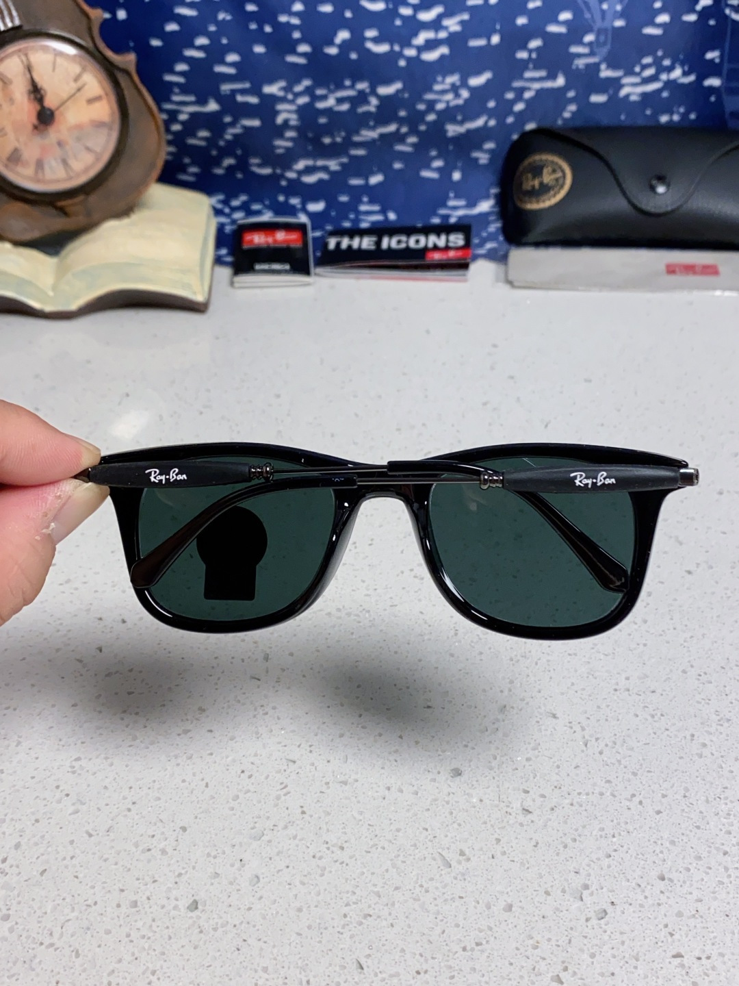 RayBan雷朋 方框玻璃镜片墨镜 旅行者系列方框太阳镜镜 高质量板材镜框电镀金属镜腿 方框高颜值设计男