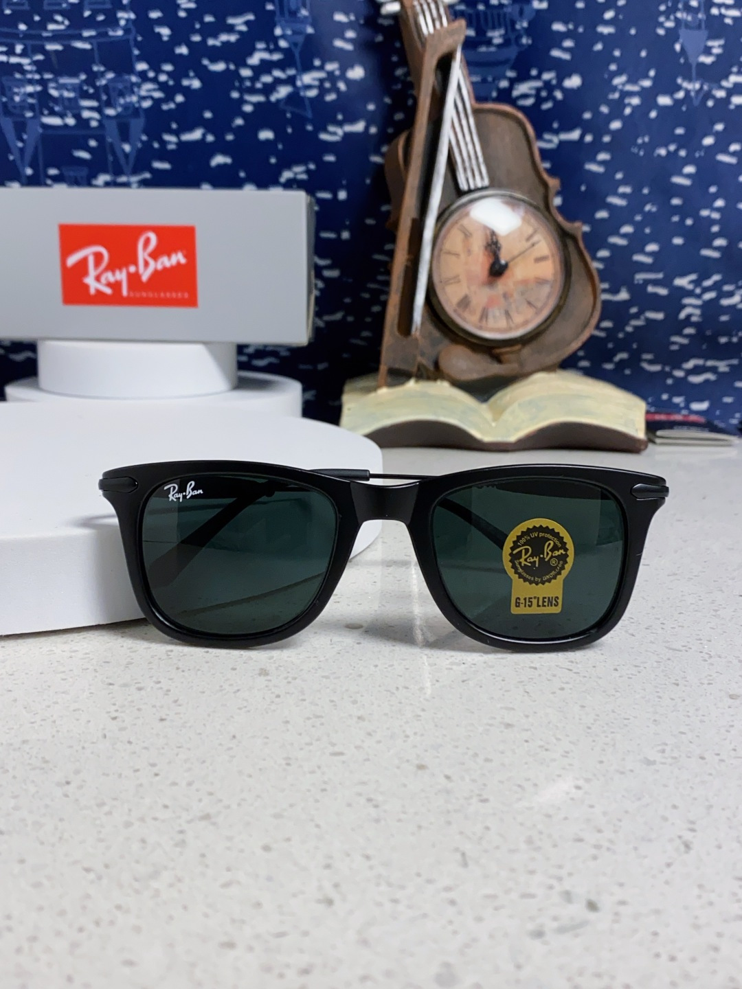 RayBan雷朋 方框玻璃镜片墨镜 旅行者系列方框太阳镜镜 高质量板材镜框电镀金属镜腿 方框高颜值设计男