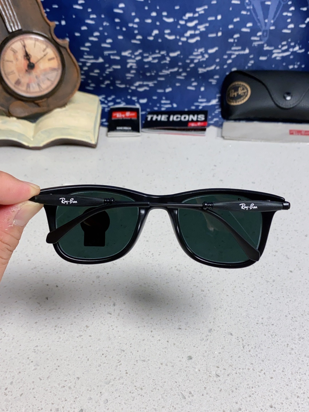 RayBan雷朋 方框玻璃镜片墨镜 旅行者系列方框太阳镜镜 高质量板材镜框电镀金属镜腿 方框高颜值设计男