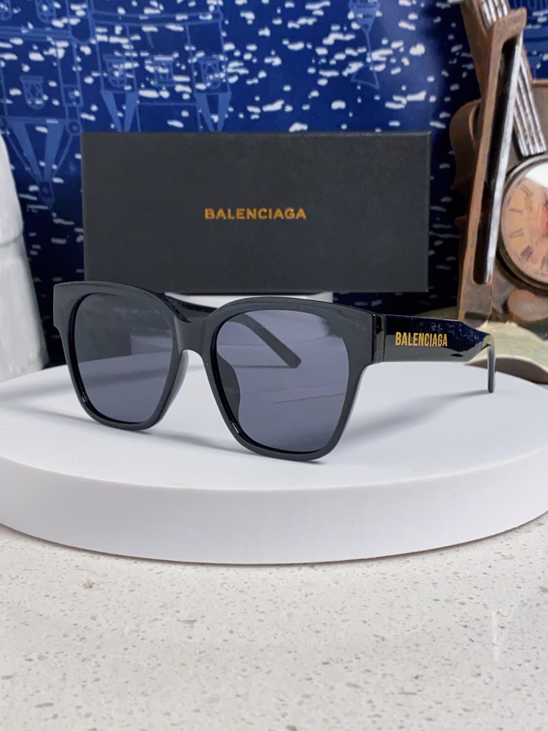 BALENCIAGA巴黎世家 2025新款墨镜女士大方框BB0215SA时尚太阳眼镜 偏光爆款