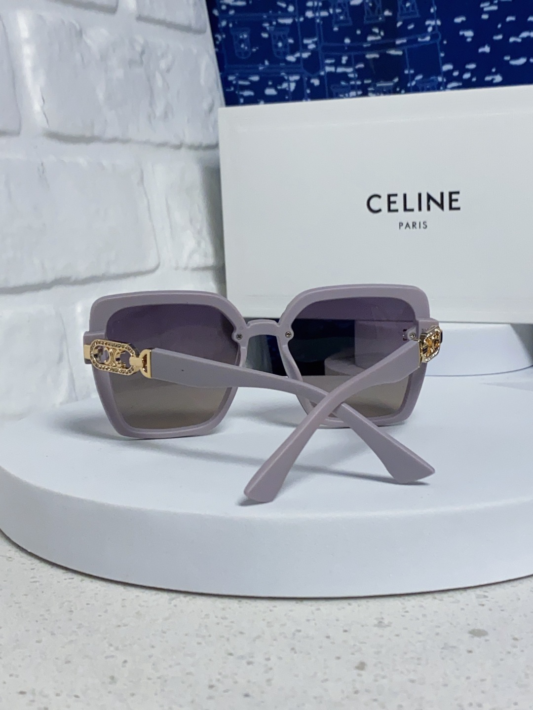 Celine赛林 2025新款太阳镜女款防紫外线防晒墨镜女韩版圆脸显瘦 凯旋门时尚墨镜