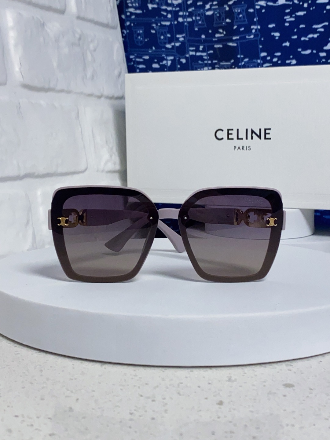 Celine赛林 2025新款太阳镜女款防紫外线防晒墨镜女韩版圆脸显瘦 凯旋门时尚墨镜