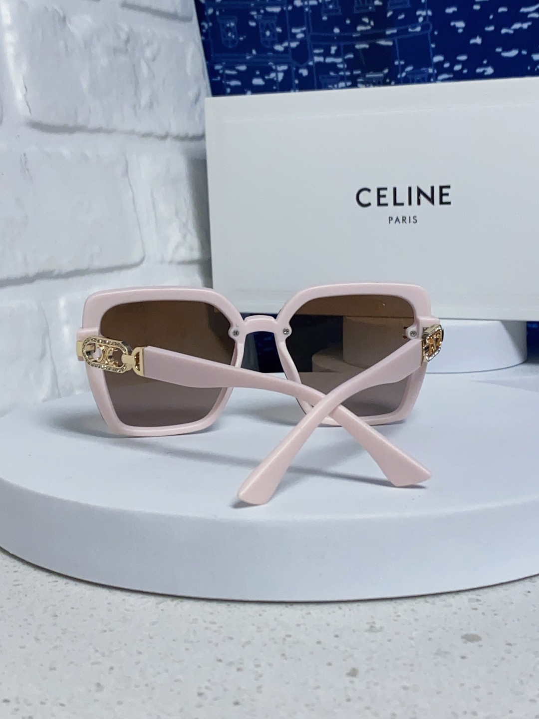 Celine赛林 2025新款太阳镜女款防紫外线防晒墨镜女韩版圆脸显瘦 凯旋门时尚墨镜