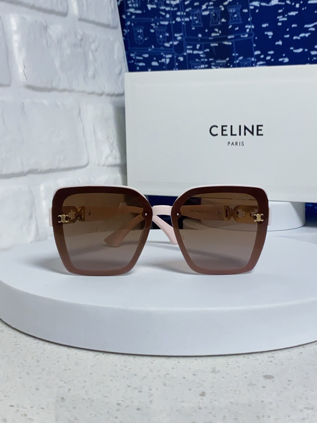 Celine赛林 2025新款太阳镜女款防紫外线防晒墨镜女韩版圆脸显瘦 凯旋门时尚墨镜