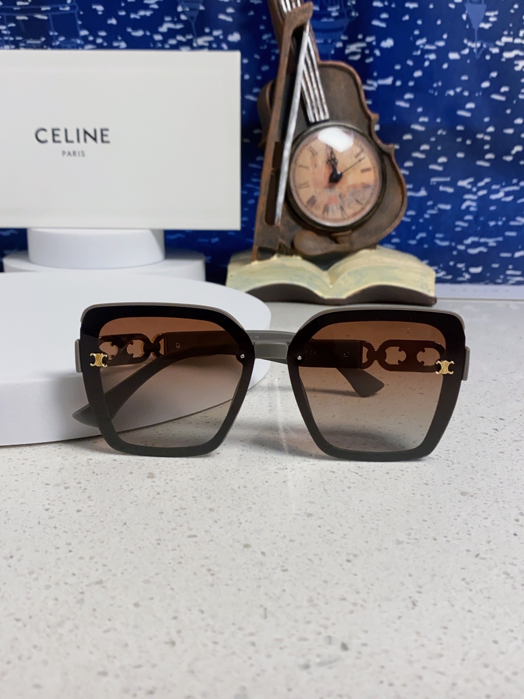 Celine赛林 2025新款太阳镜女款防紫外线防晒墨镜女韩版圆脸显瘦 凯旋门时尚墨镜