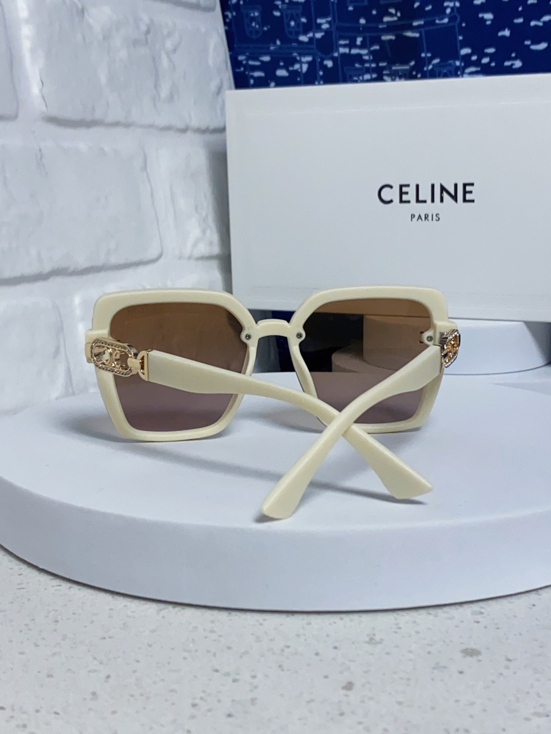 Celine赛林 2025新款太阳镜女款防紫外线防晒墨镜女韩版圆脸显瘦 凯旋门时尚墨镜
