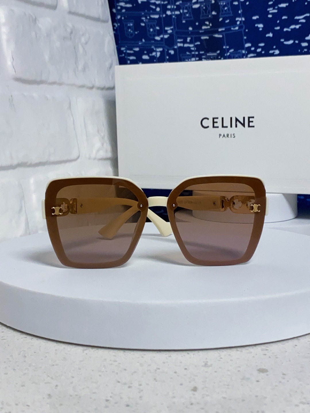 Celine赛林 2025新款太阳镜女款防紫外线防晒墨镜女韩版圆脸显瘦 凯旋门时尚墨镜
