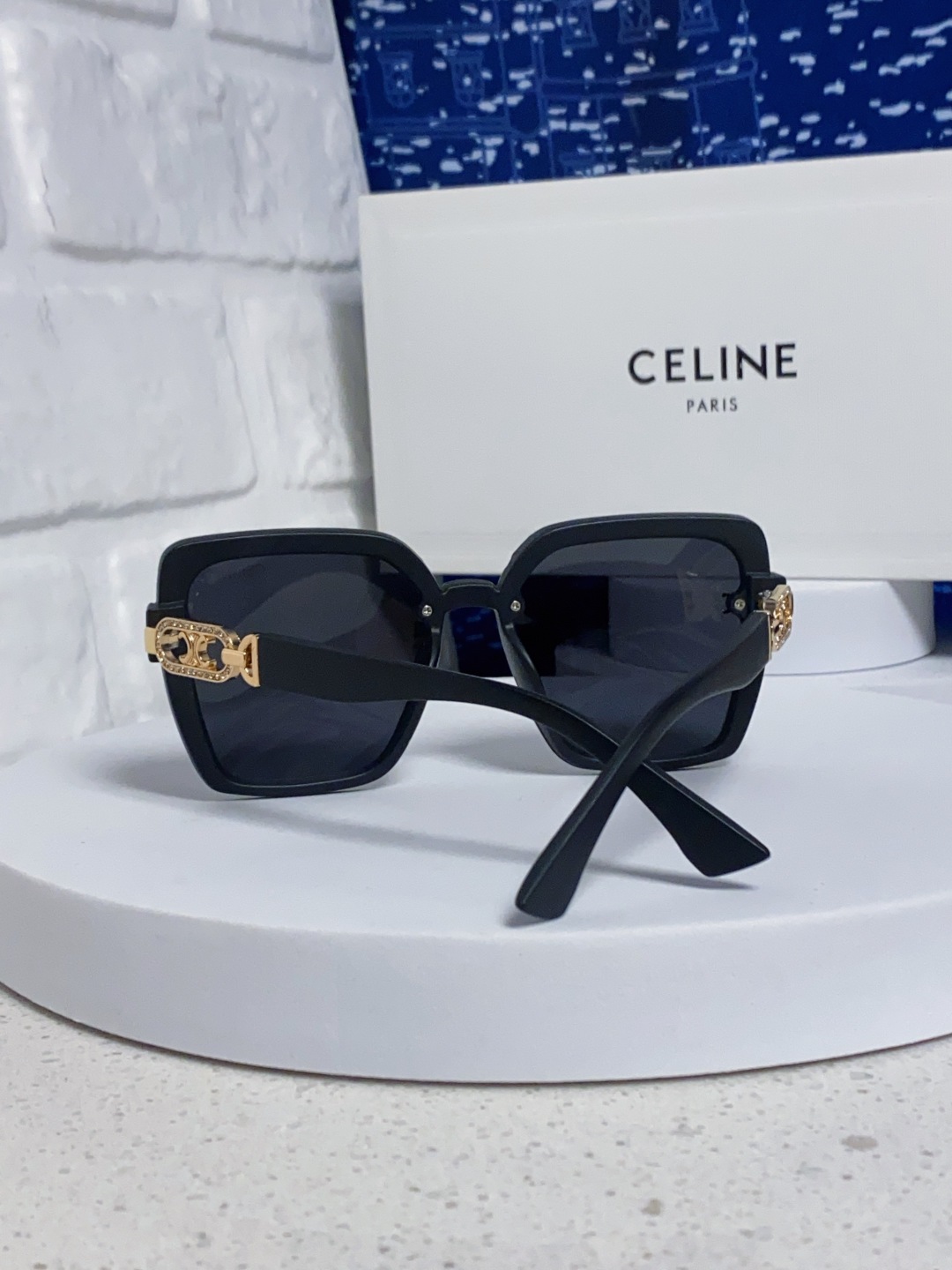 Celine赛林 2025新款太阳镜女款防紫外线防晒墨镜女韩版圆脸显瘦 凯旋门时尚墨镜