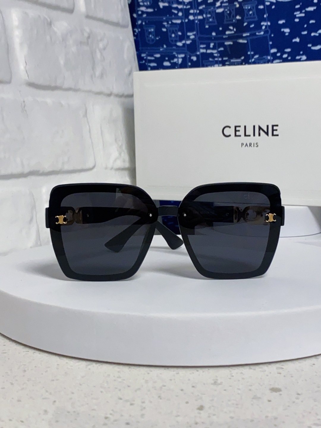 Celine赛林 2025新款太阳镜女款防紫外线防晒墨镜女韩版圆脸显瘦 凯旋门时尚墨镜