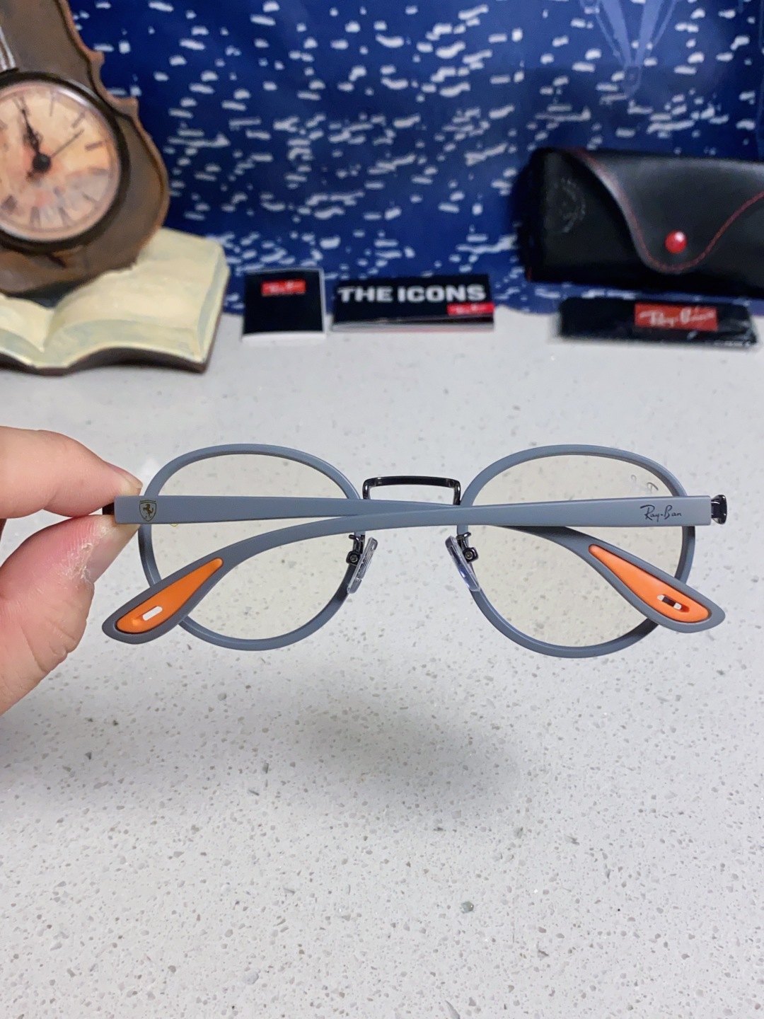 RayBan雷朋法拉利联名 2025新款欧美时尚圆框太阳镜男款朋克风TR弹性 网红墨镜复古眼镜架 RB0