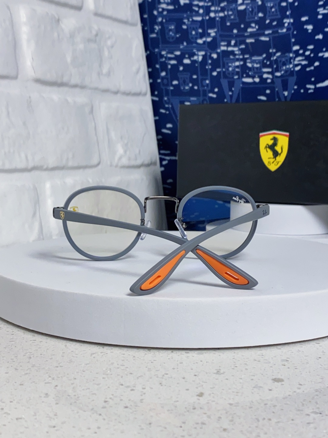 RayBan雷朋法拉利联名 2025新款欧美时尚圆框太阳镜男款朋克风TR弹性 网红墨镜复古眼镜架 RB0