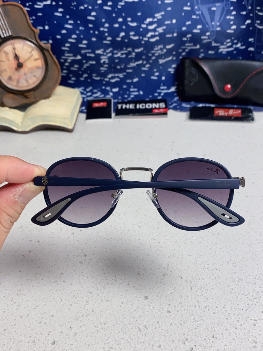 RayBan雷朋法拉利联名 2025新款欧美时尚圆框太阳镜男款朋克风TR弹性 网红墨镜复古眼镜架 RB0