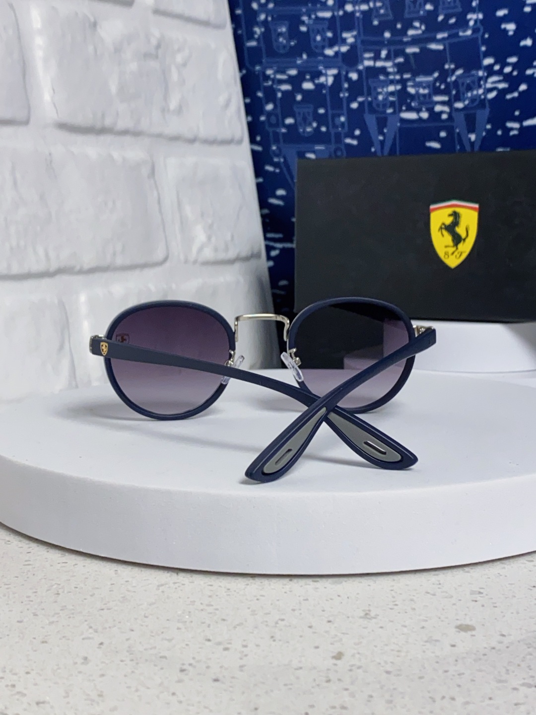 RayBan雷朋法拉利联名 2025新款欧美时尚圆框太阳镜男款朋克风TR弹性 网红墨镜复古眼镜架 RB0