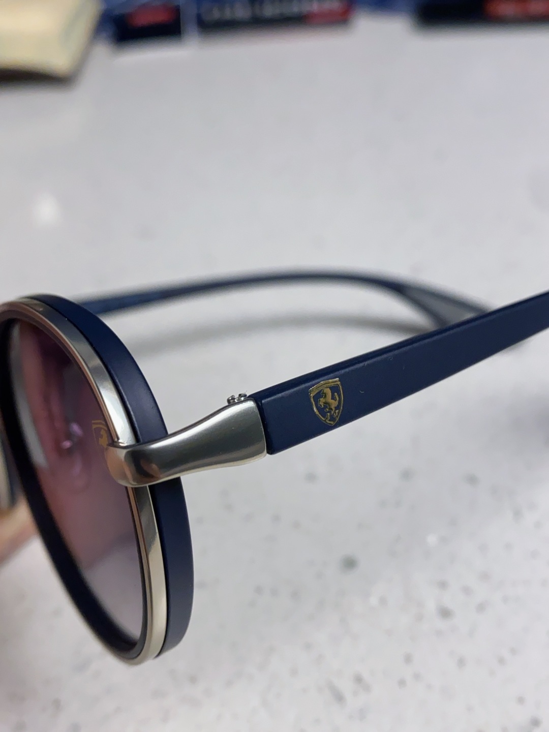 RayBan雷朋法拉利联名 2025新款欧美时尚圆框太阳镜男款朋克风TR弹性 网红墨镜复古眼镜架 RB0