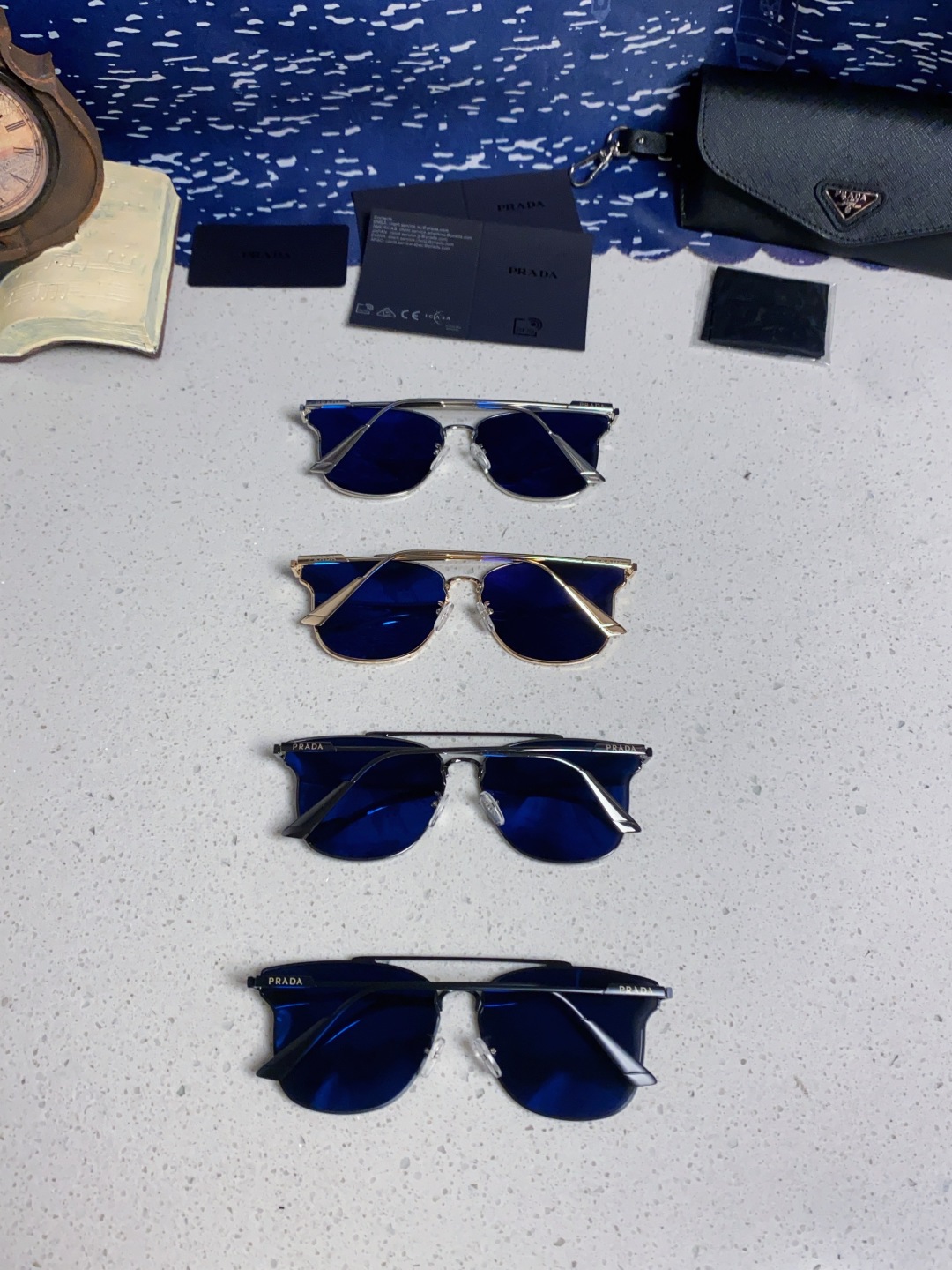 Prada普拉达 2025新款飞行员眼镜偏光太阳镜钓鱼出游驾驶墨镜男士开车专用 男女通用