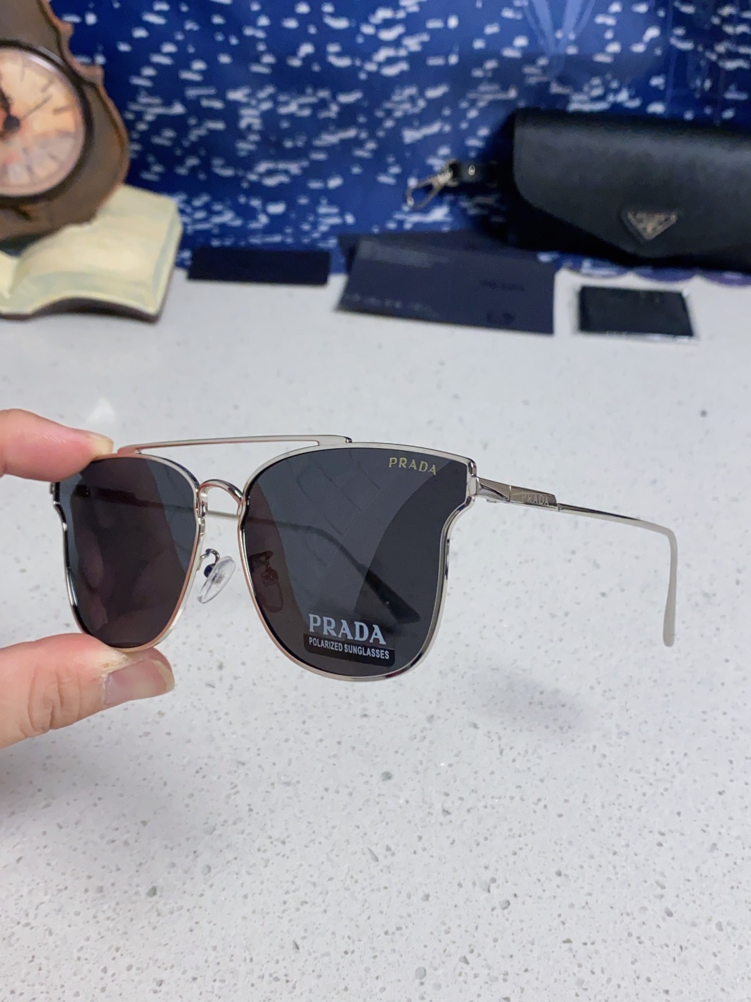 Prada普拉达 2025新款飞行员眼镜偏光太阳镜钓鱼出游驾驶墨镜男士开车专用 男女通用