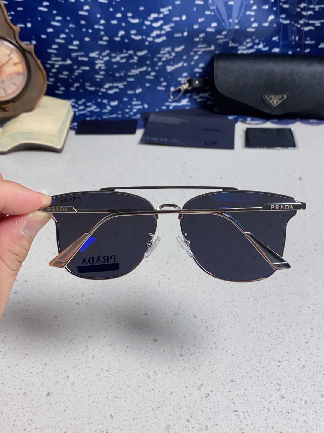 Prada普拉达 2025新款飞行员眼镜偏光太阳镜钓鱼出游驾驶墨镜男士开车专用 男女通用