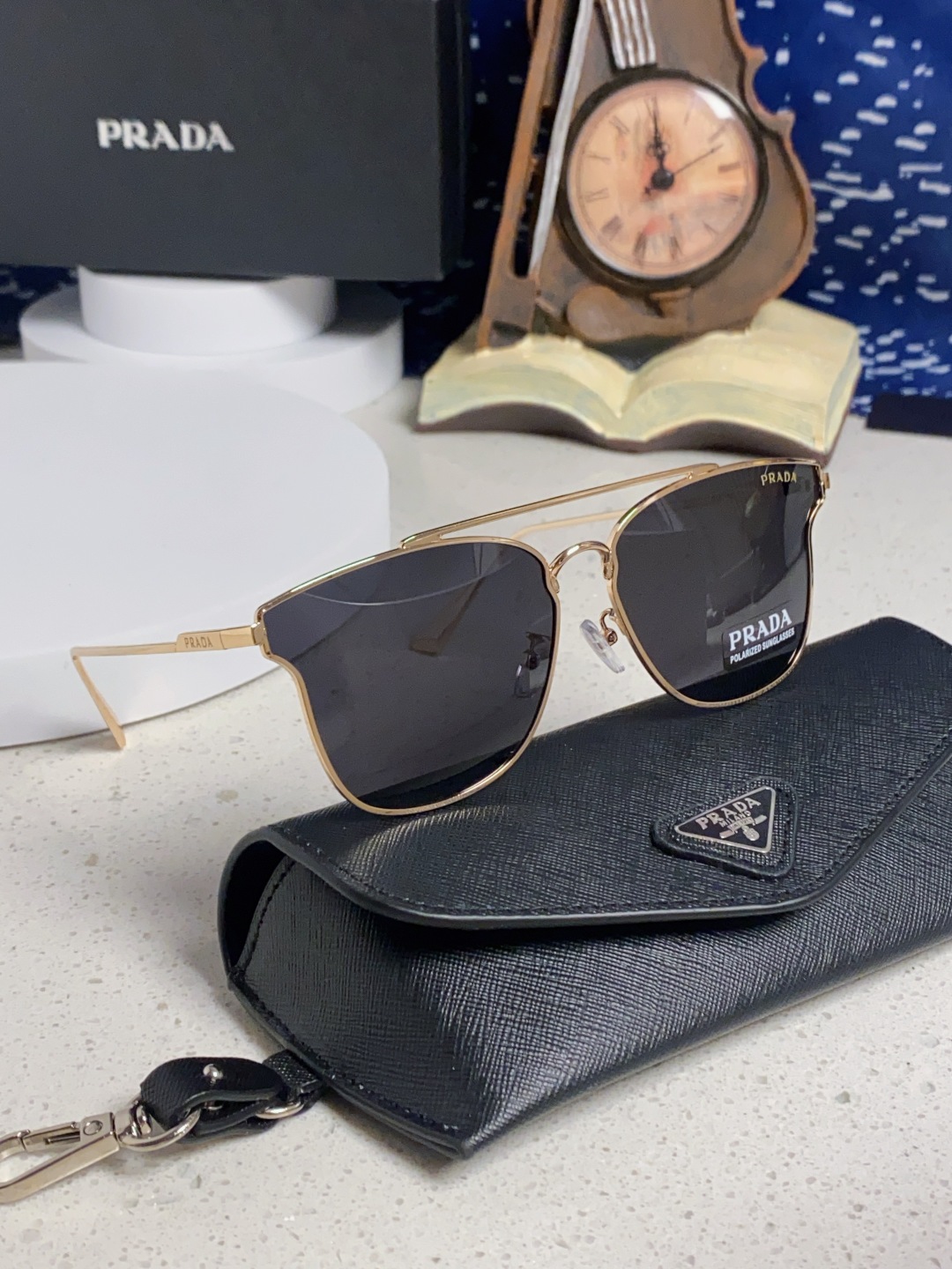 Prada普拉达 2025新款飞行员眼镜偏光太阳镜钓鱼出游驾驶墨镜男士开车专用 男女通用