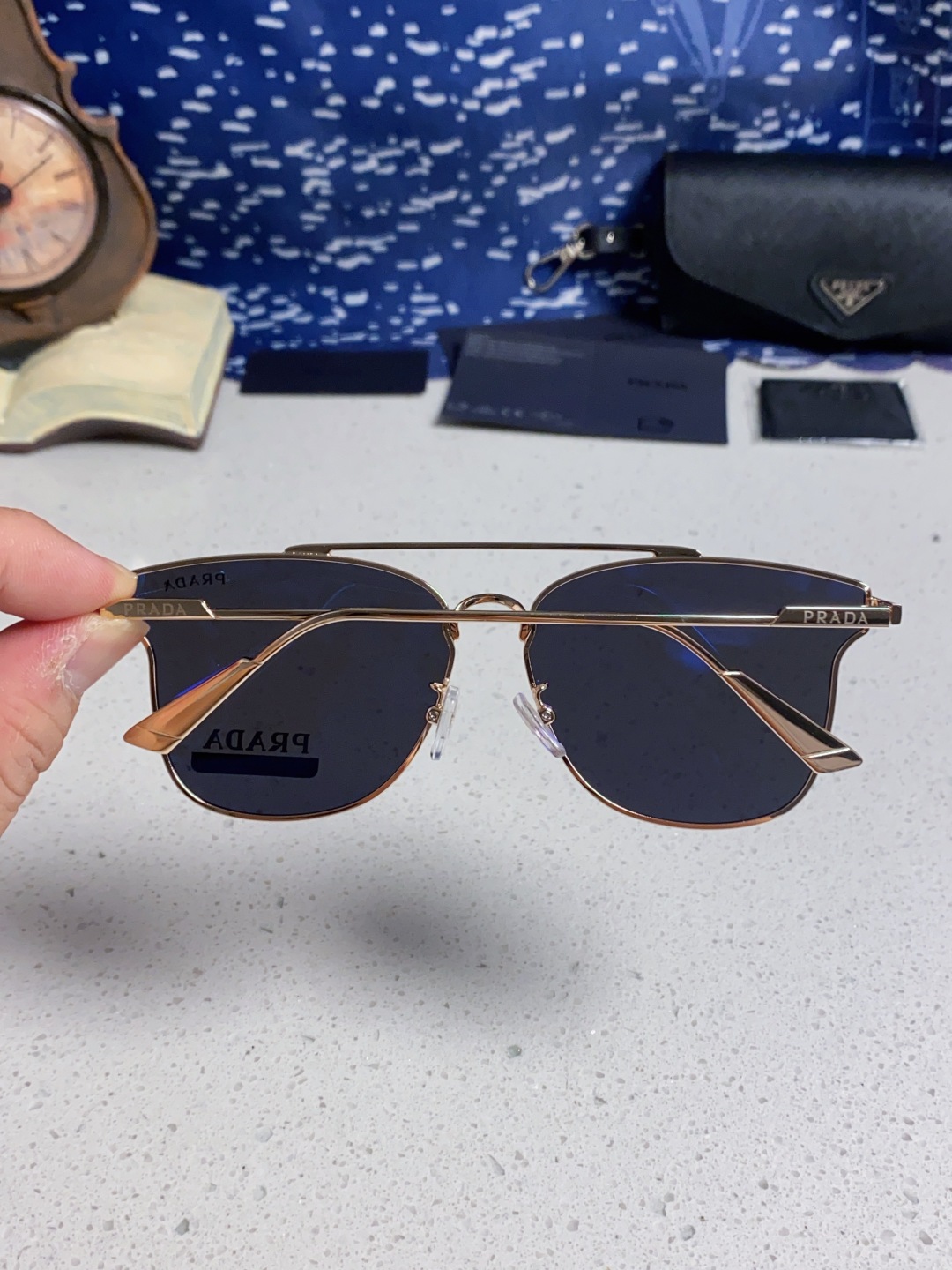 Prada普拉达 2025新款飞行员眼镜偏光太阳镜钓鱼出游驾驶墨镜男士开车专用 男女通用