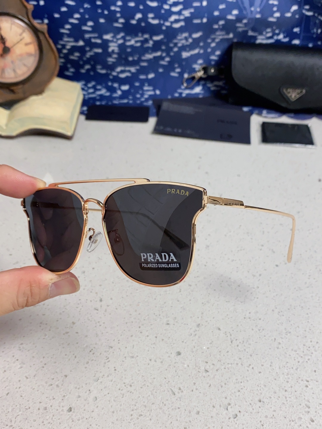 Prada普拉达 2025新款飞行员眼镜偏光太阳镜钓鱼出游驾驶墨镜男士开车专用 男女通用