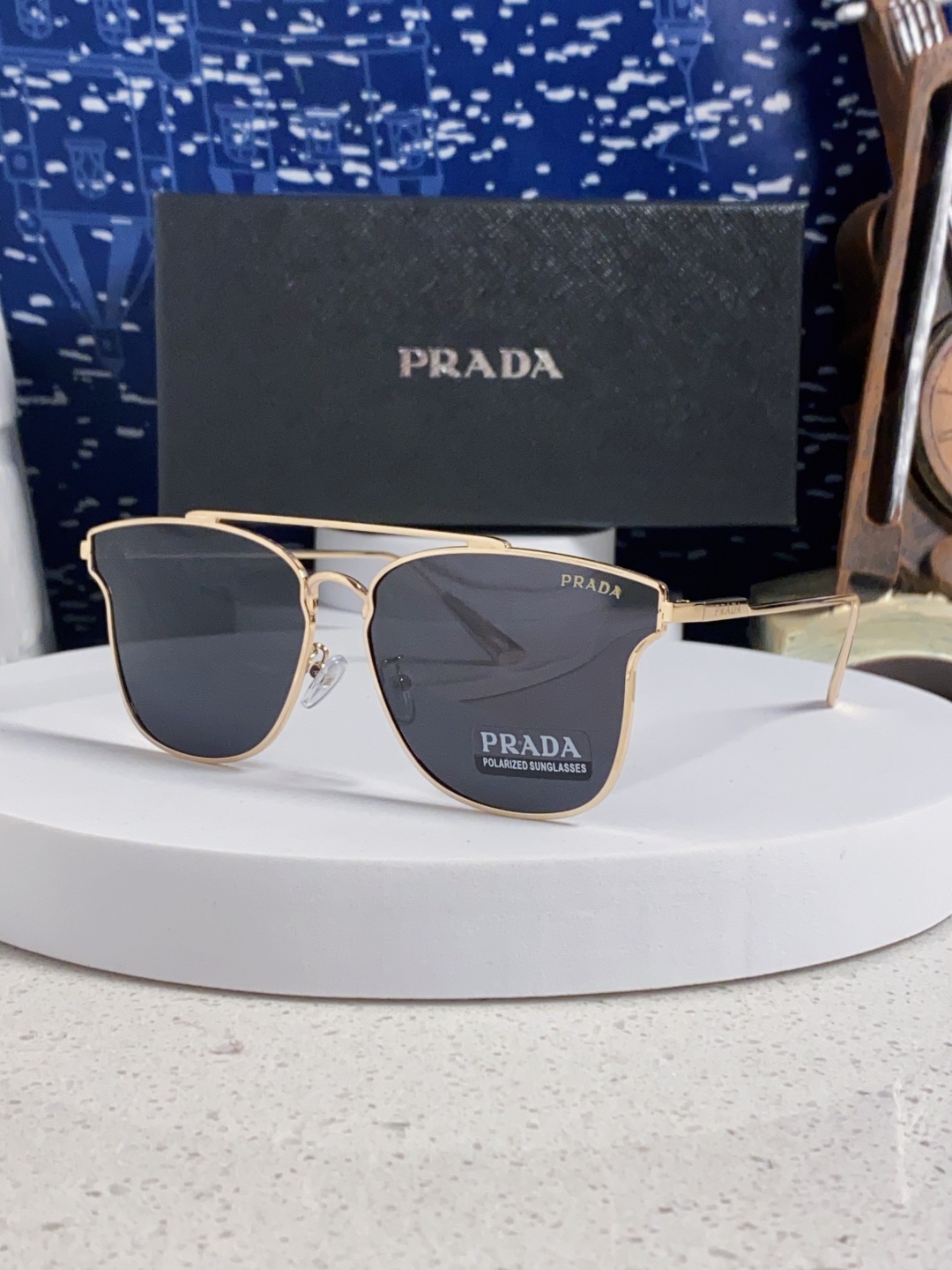 Prada普拉达 2025新款飞行员眼镜偏光太阳镜钓鱼出游驾驶墨镜男士开车专用 男女通用