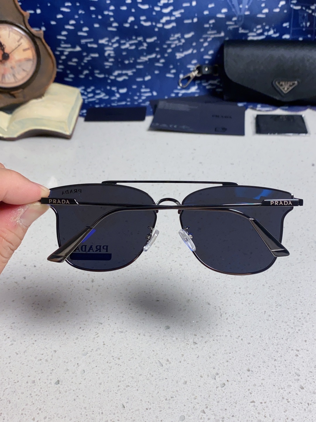 Prada普拉达 2025新款飞行员眼镜偏光太阳镜钓鱼出游驾驶墨镜男士开车专用 男女通用