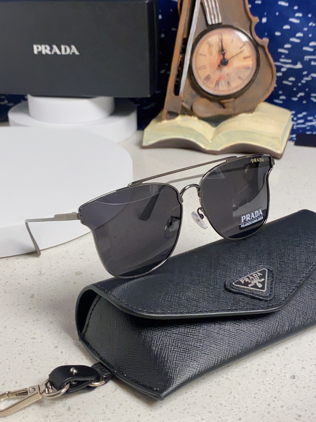 Prada普拉达 2025新款飞行员眼镜偏光太阳镜钓鱼出游驾驶墨镜男士开车专用 男女通用