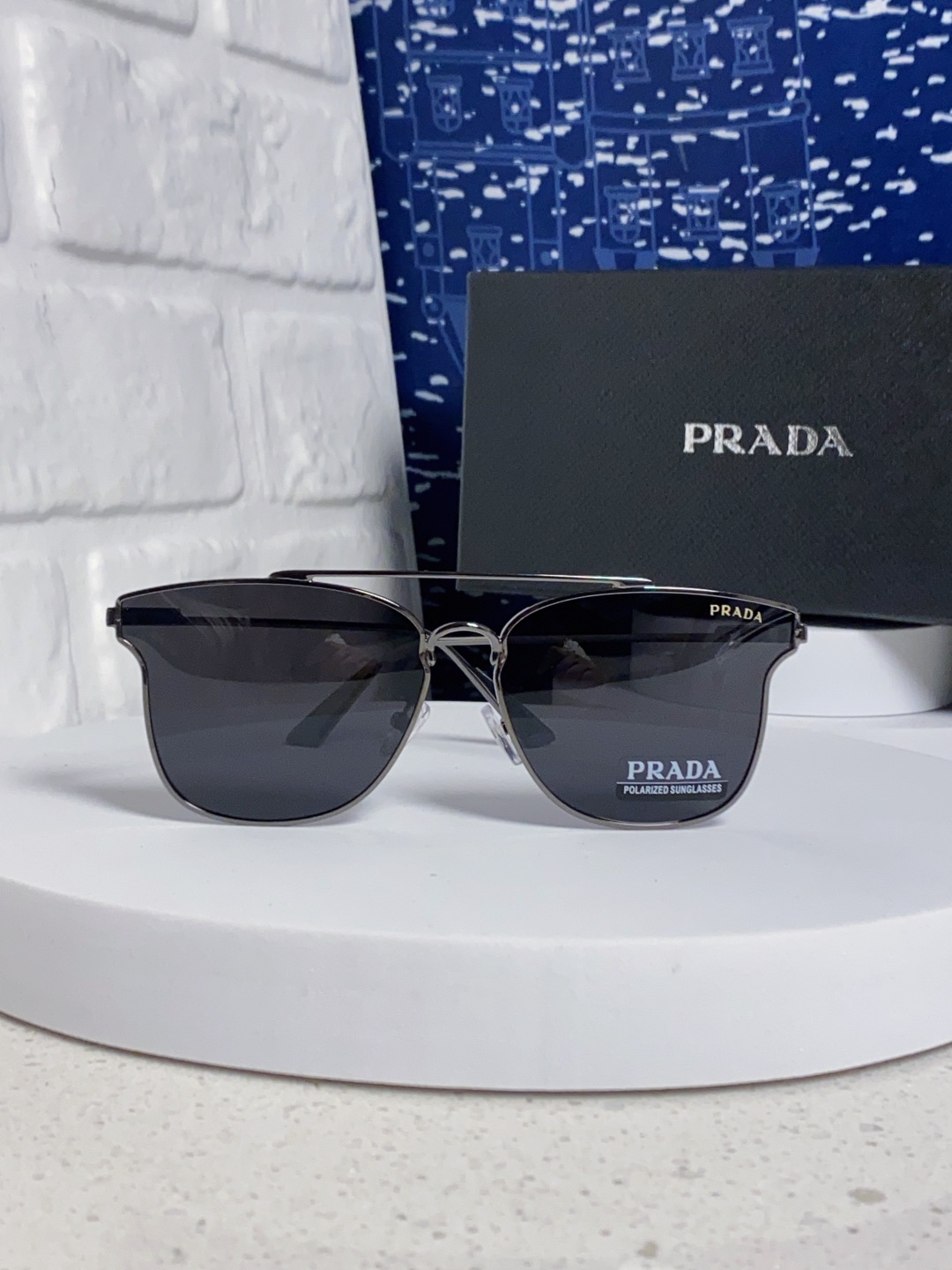 Prada普拉达 2025新款飞行员眼镜偏光太阳镜钓鱼出游驾驶墨镜男士开车专用 男女通用