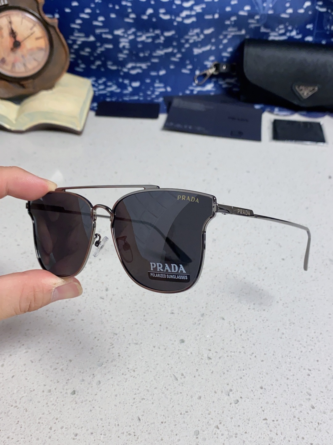Prada普拉达 2025新款飞行员眼镜偏光太阳镜钓鱼出游驾驶墨镜男士开车专用 男女通用