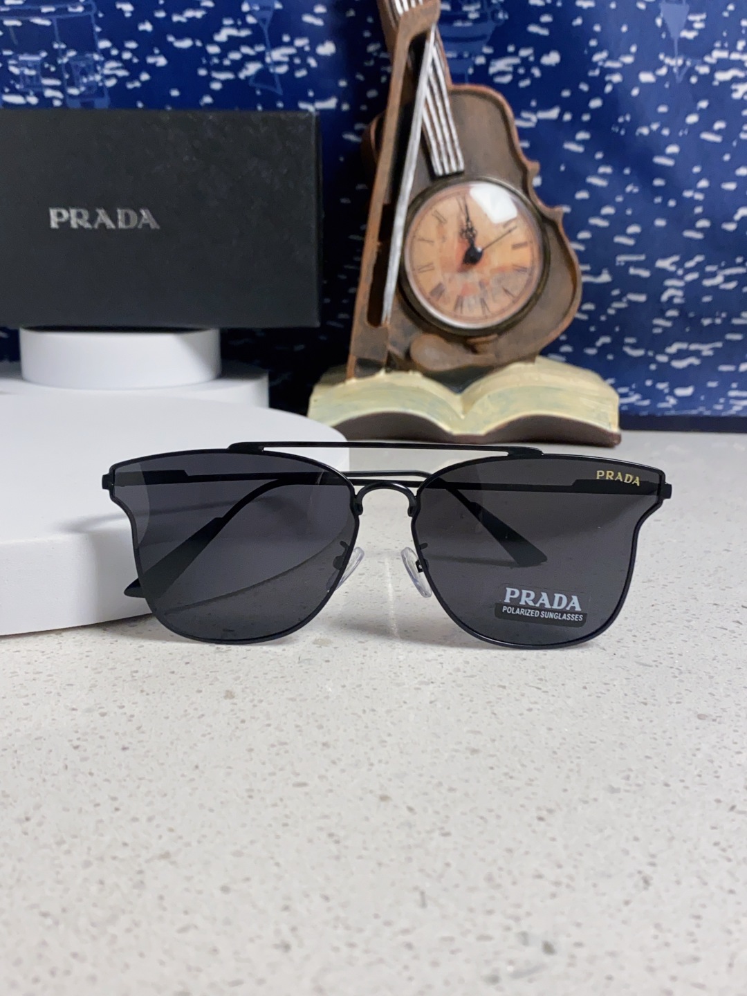 Prada普拉达 2025新款飞行员眼镜偏光太阳镜钓鱼出游驾驶墨镜男士开车专用 男女通用