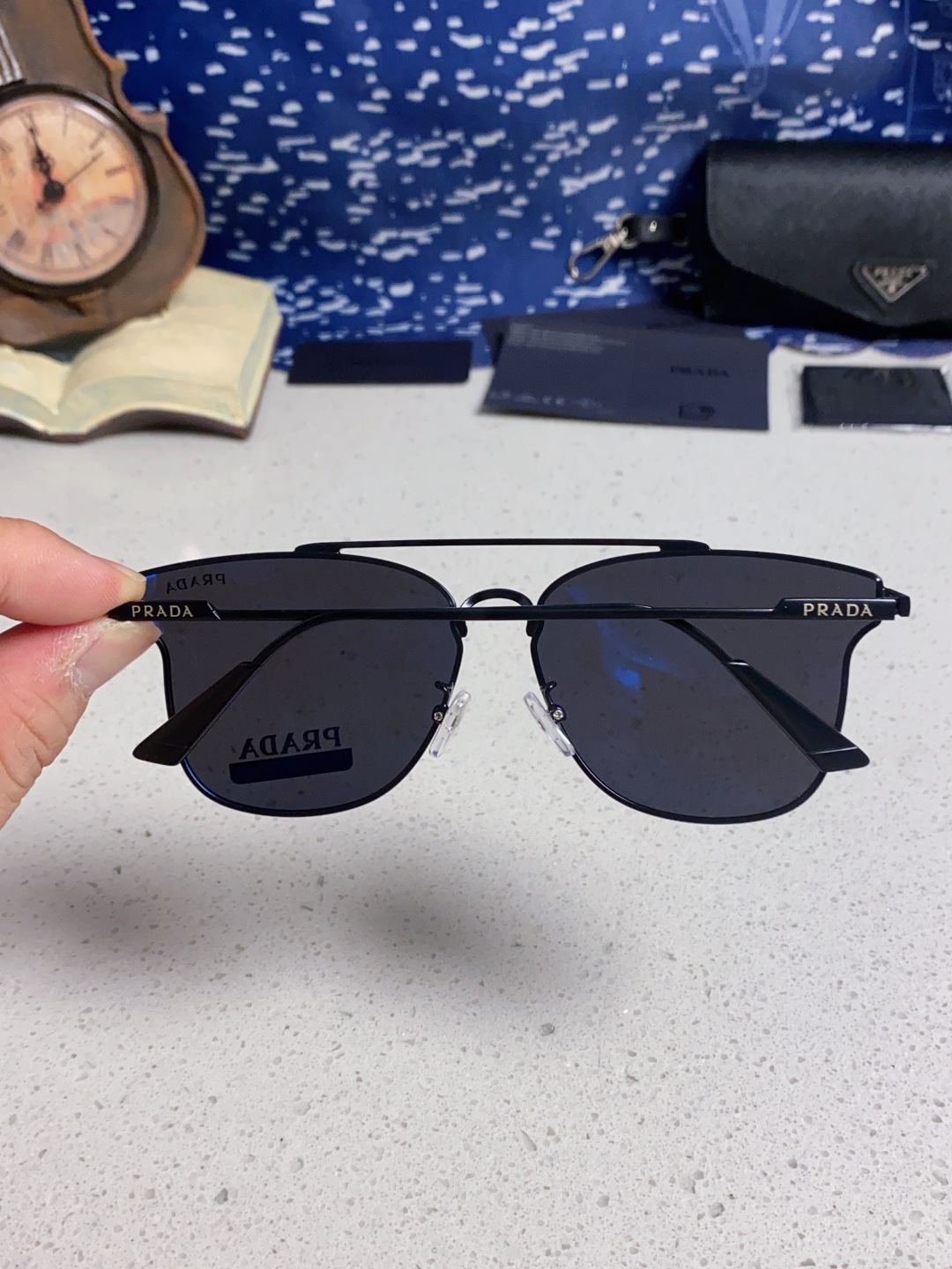 Prada普拉达 2025新款飞行员眼镜偏光太阳镜钓鱼出游驾驶墨镜男士开车专用 男女通用