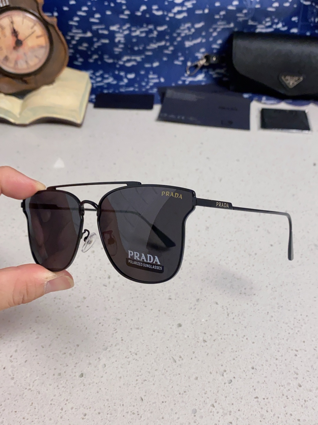 Prada普拉达 2025新款飞行员眼镜偏光太阳镜钓鱼出游驾驶墨镜男士开车专用 男女通用