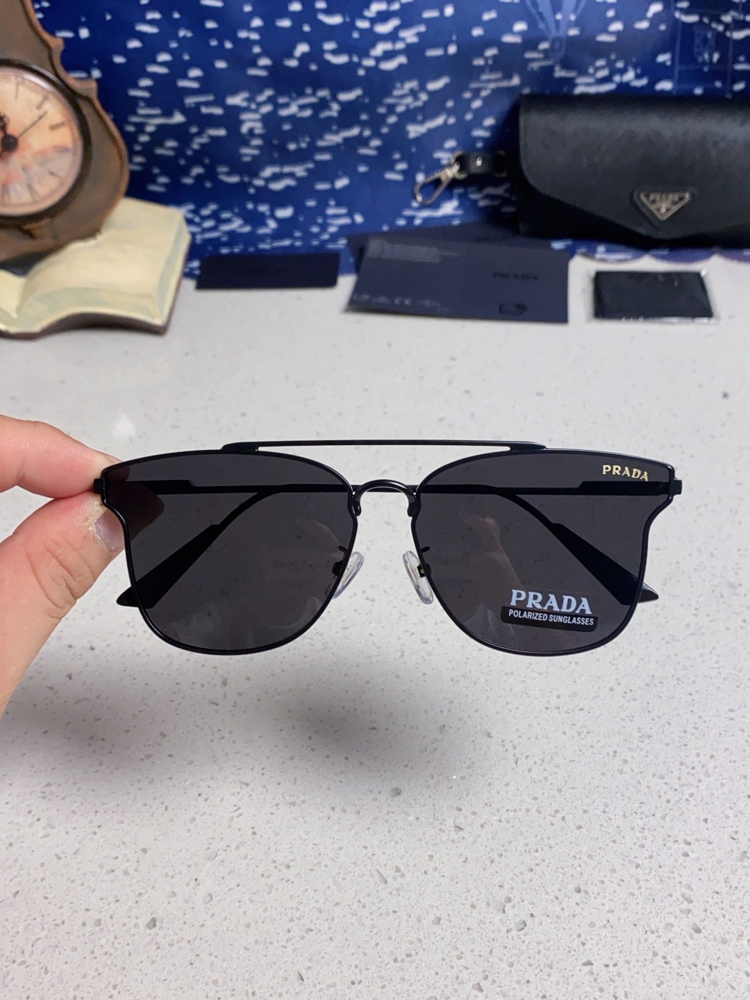 Prada普拉达 2025新款飞行员眼镜偏光太阳镜钓鱼出游驾驶墨镜男士开车专用 男女通用