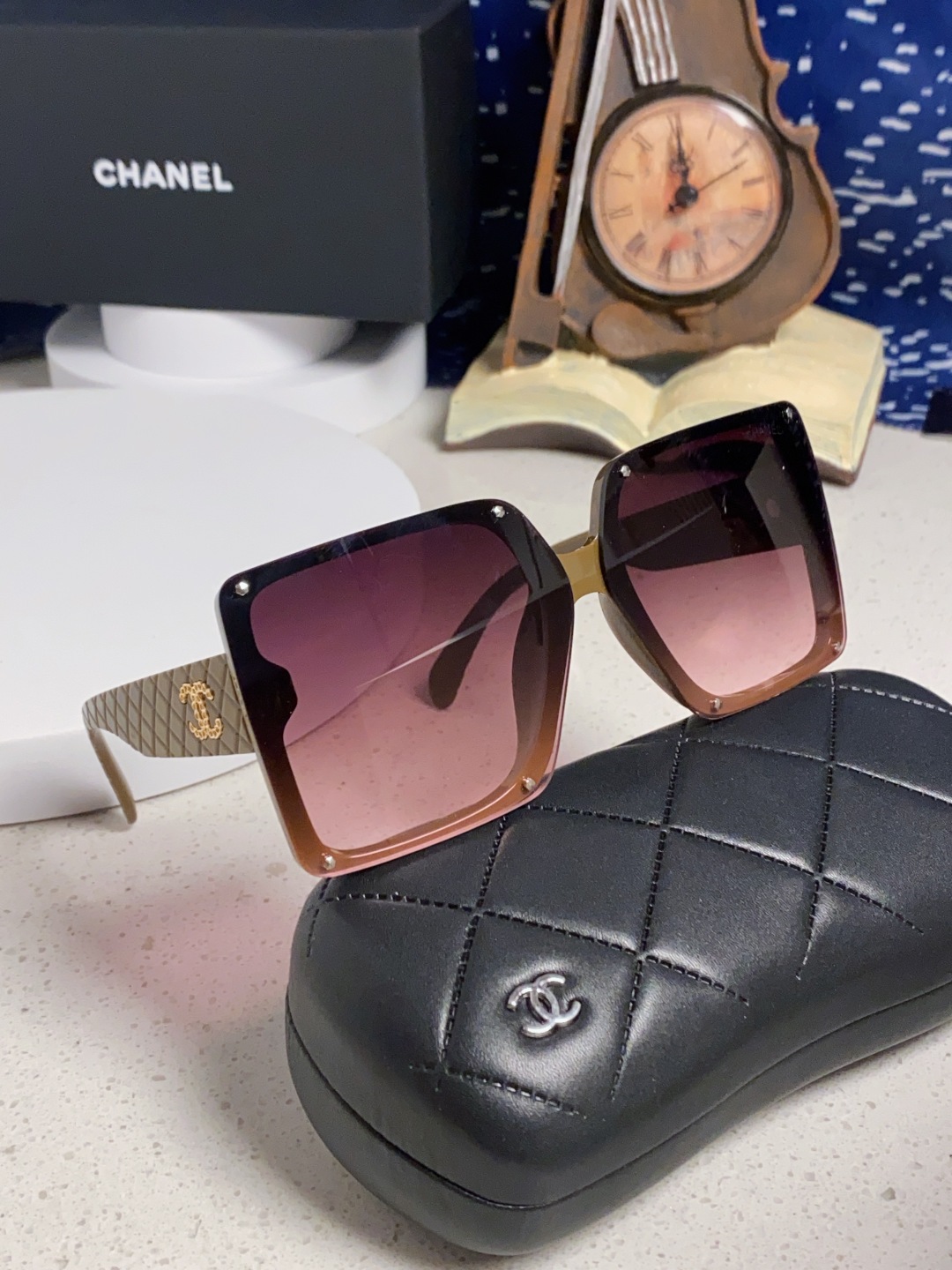 Chanel香奈儿 2025新款高级感星空方形大框偏光墨镜女气质优雅防紫外线太阳镜街拍开车