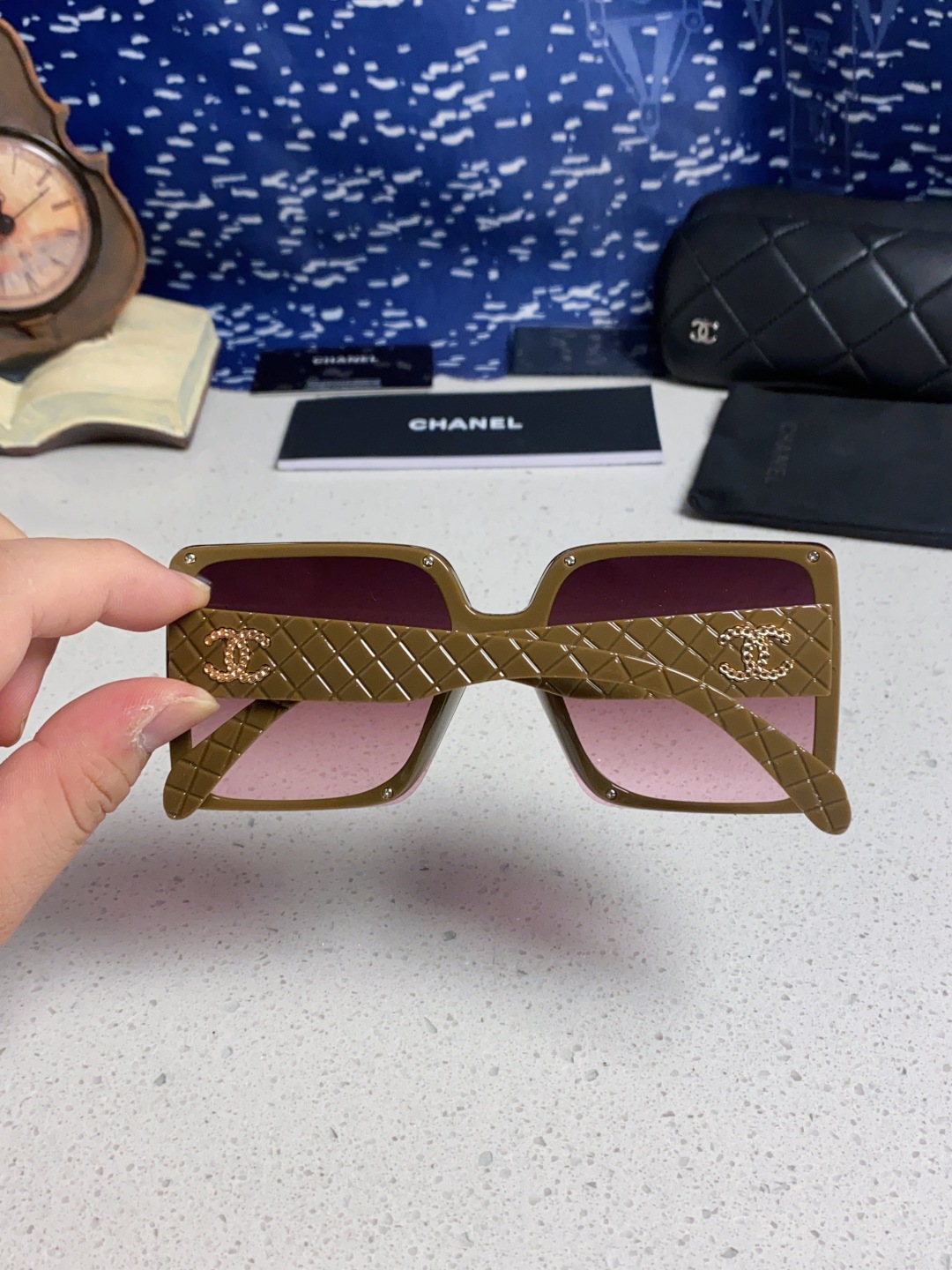 Chanel香奈儿 2025新款高级感星空方形大框偏光墨镜女气质优雅防紫外线太阳镜街拍开车