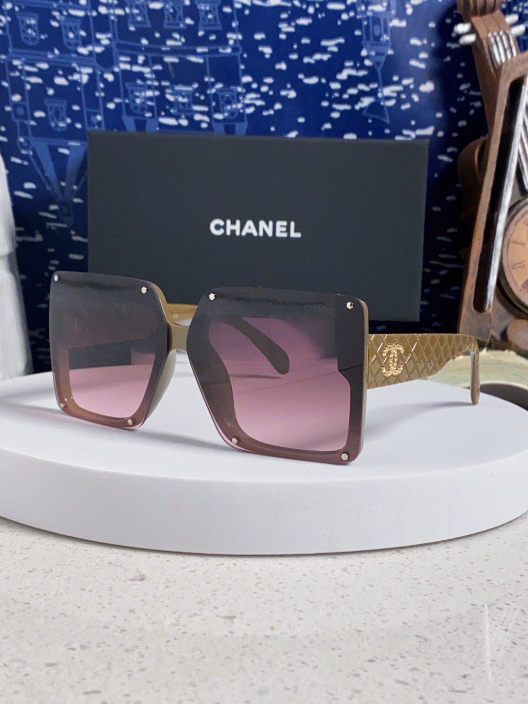 Chanel香奈儿 2025新款高级感星空方形大框偏光墨镜女气质优雅防紫外线太阳镜街拍开车