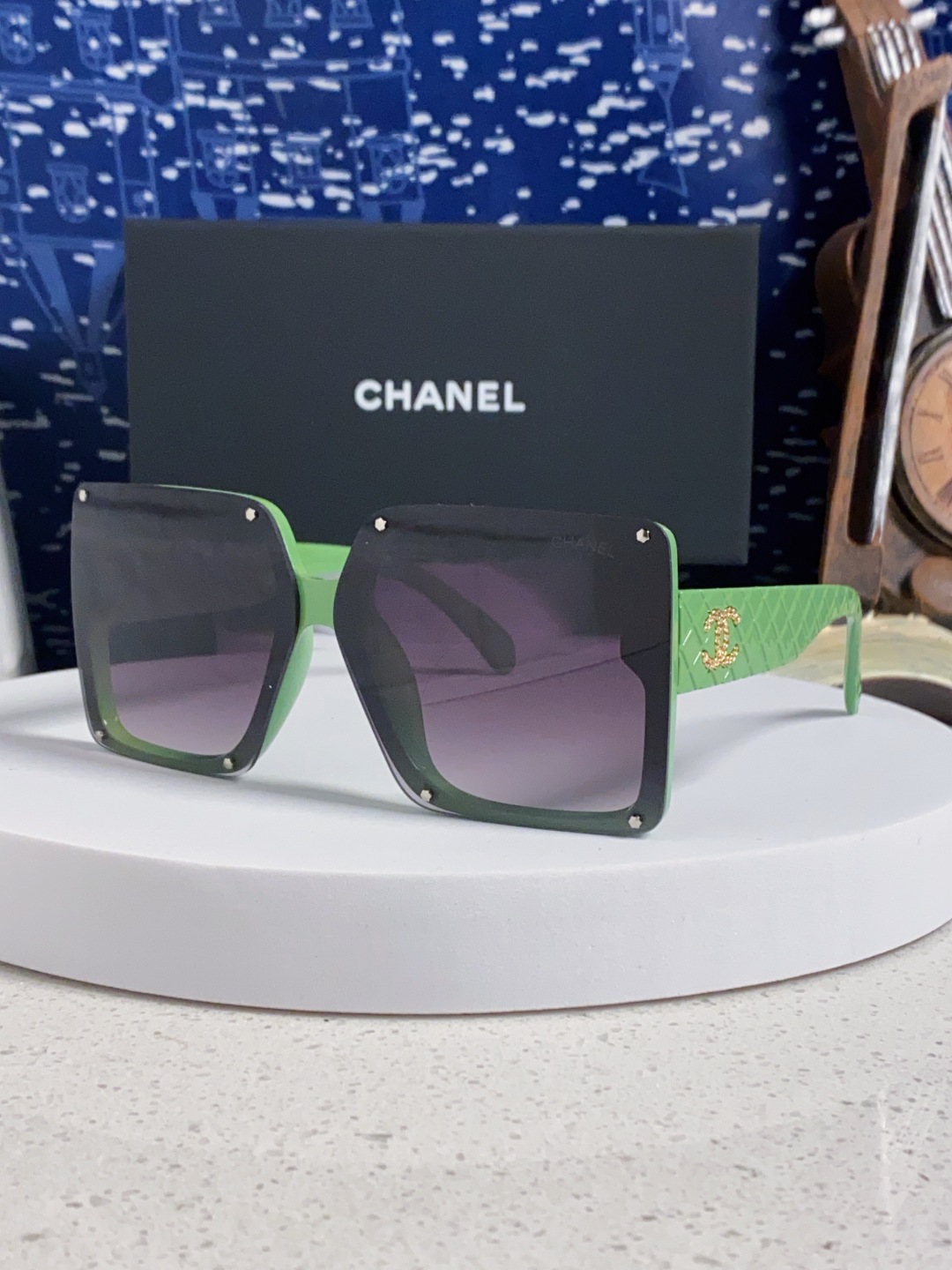 Chanel香奈儿 2025新款高级感星空方形大框偏光墨镜女气质优雅防紫外线太阳镜街拍开车