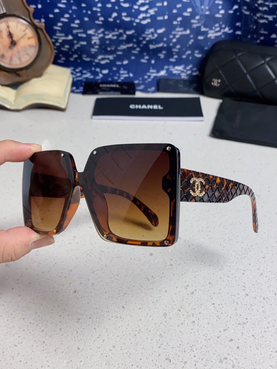 Chanel香奈儿 2025新款高级感星空方形大框偏光墨镜女气质优雅防紫外线太阳镜街拍开车