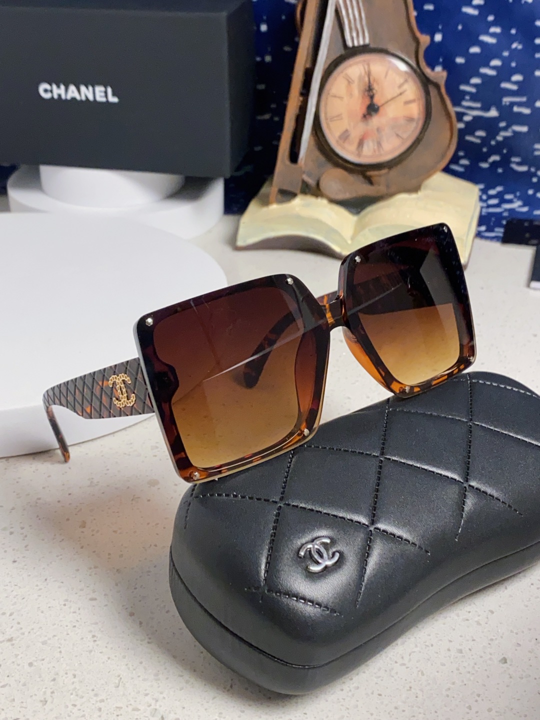 Chanel香奈儿 2025新款高级感星空方形大框偏光墨镜女气质优雅防紫外线太阳镜街拍开车