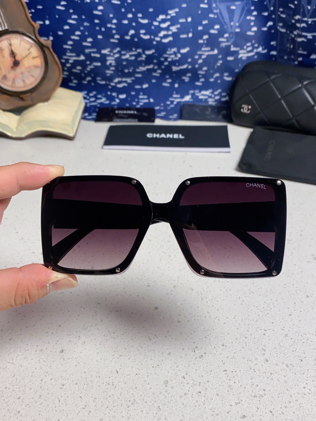 Chanel香奈儿 2025新款高级感星空方形大框偏光墨镜女气质优雅防紫外线太阳镜街拍开车
