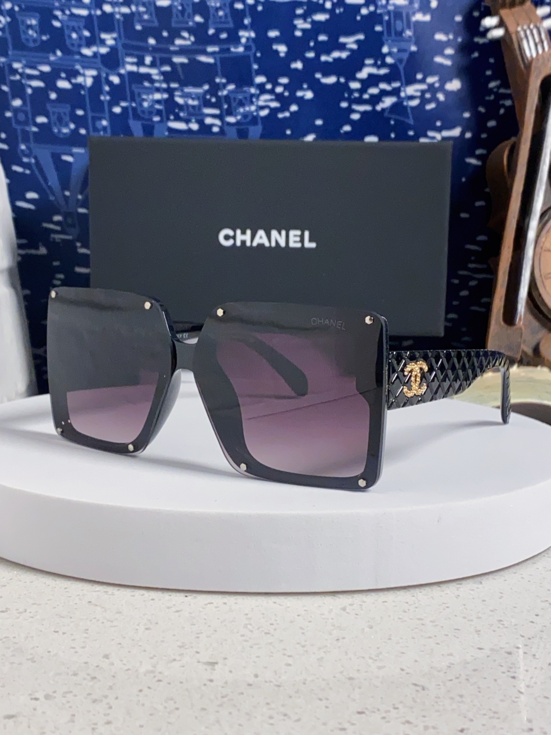 Chanel香奈儿 2025新款高级感星空方形大框偏光墨镜女气质优雅防紫外线太阳镜街拍开车