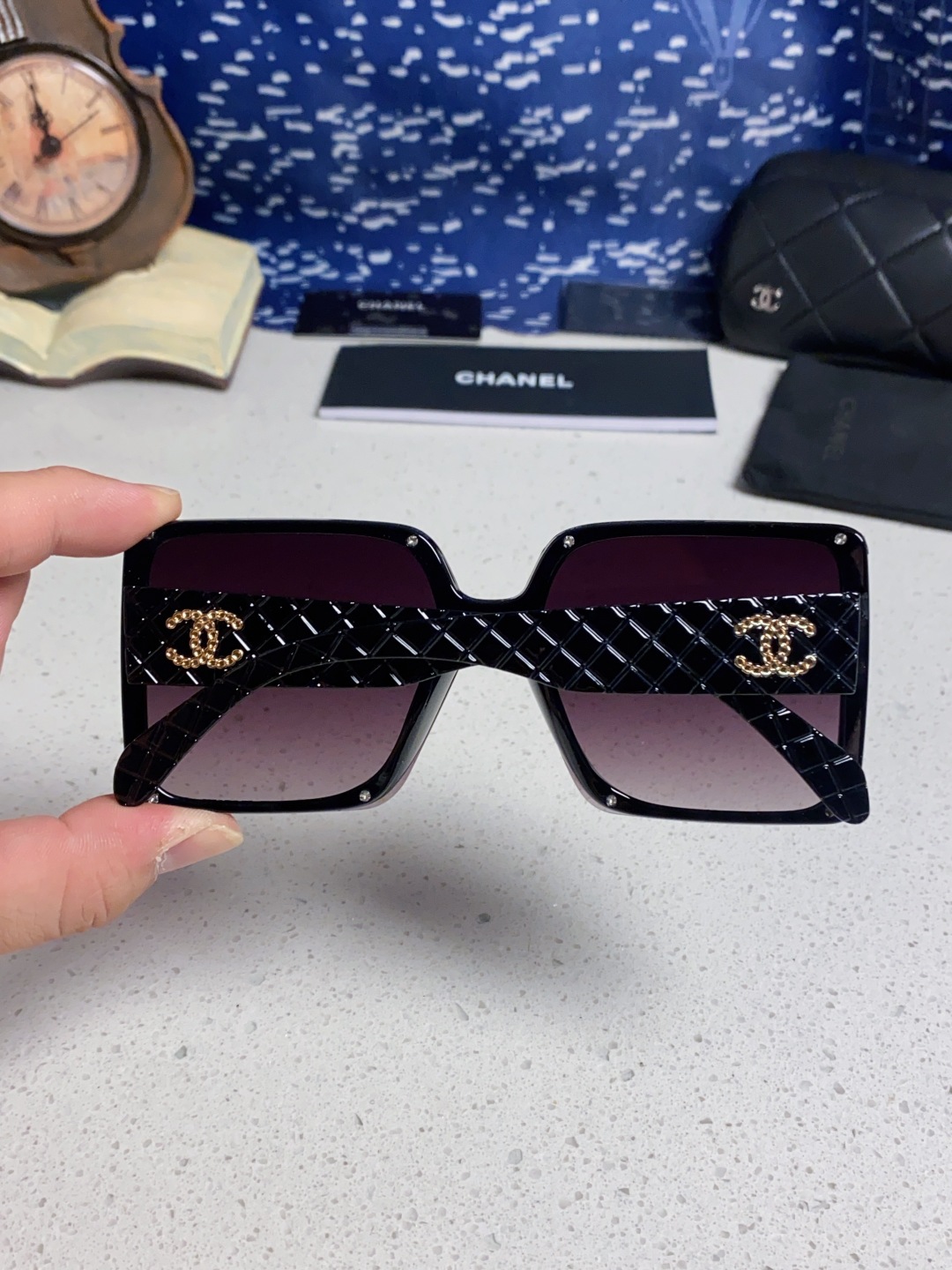 Chanel香奈儿 2025新款高级感星空方形大框偏光墨镜女气质优雅防紫外线太阳镜街拍开车