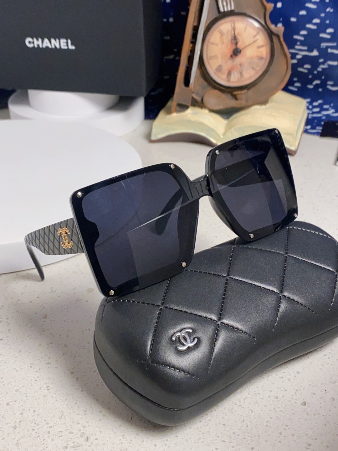 Chanel香奈儿 2025新款高级感星空方形大框偏光墨镜女气质优雅防紫外线太阳镜街拍开车