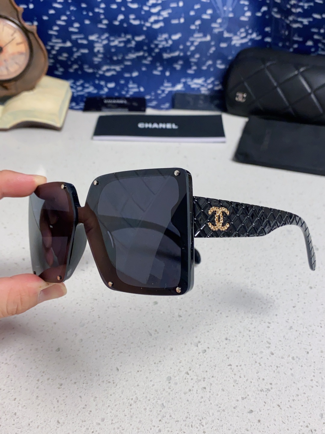 Chanel香奈儿 2025新款高级感星空方形大框偏光墨镜女气质优雅防紫外线太阳镜街拍开车