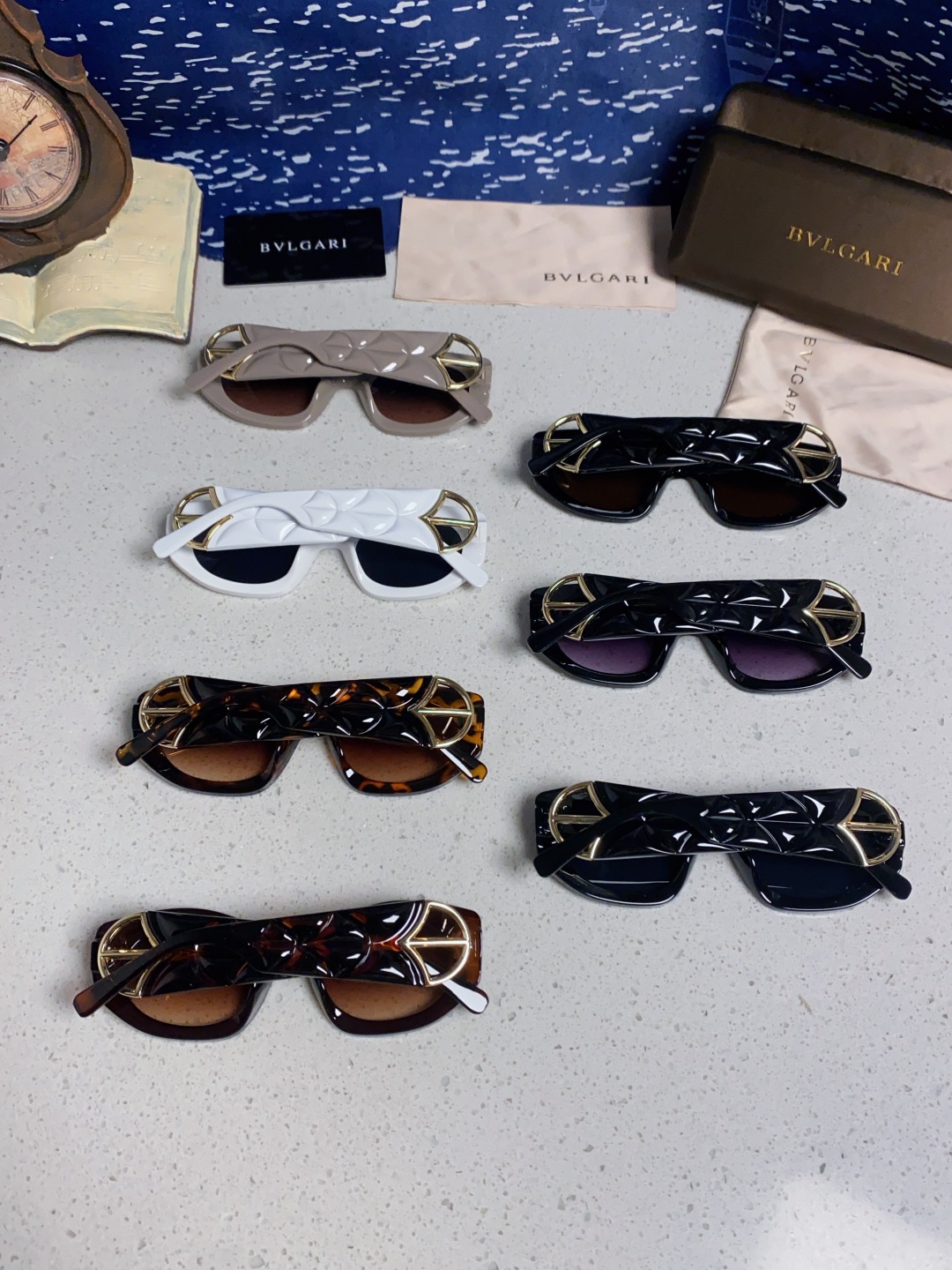 Bvlgari宝格丽 2025年新款欧美摩登时尚猫眼太阳镜个性弯弓花纹朋克风 防紫外线墨镜